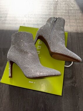 Gianni bini annina rhinestone bootie heels
